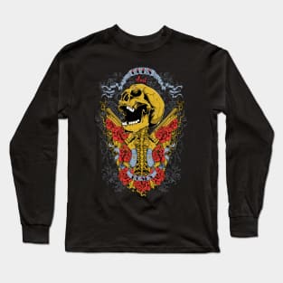 skull with roses Long Sleeve T-Shirt